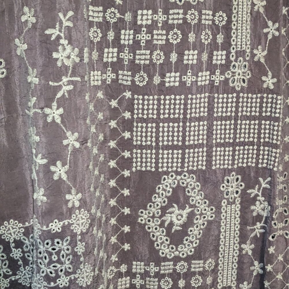 Johnny Was rayon top embroidered look M brown - Picture 3 of 8